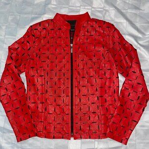 Red hot leather jacket M